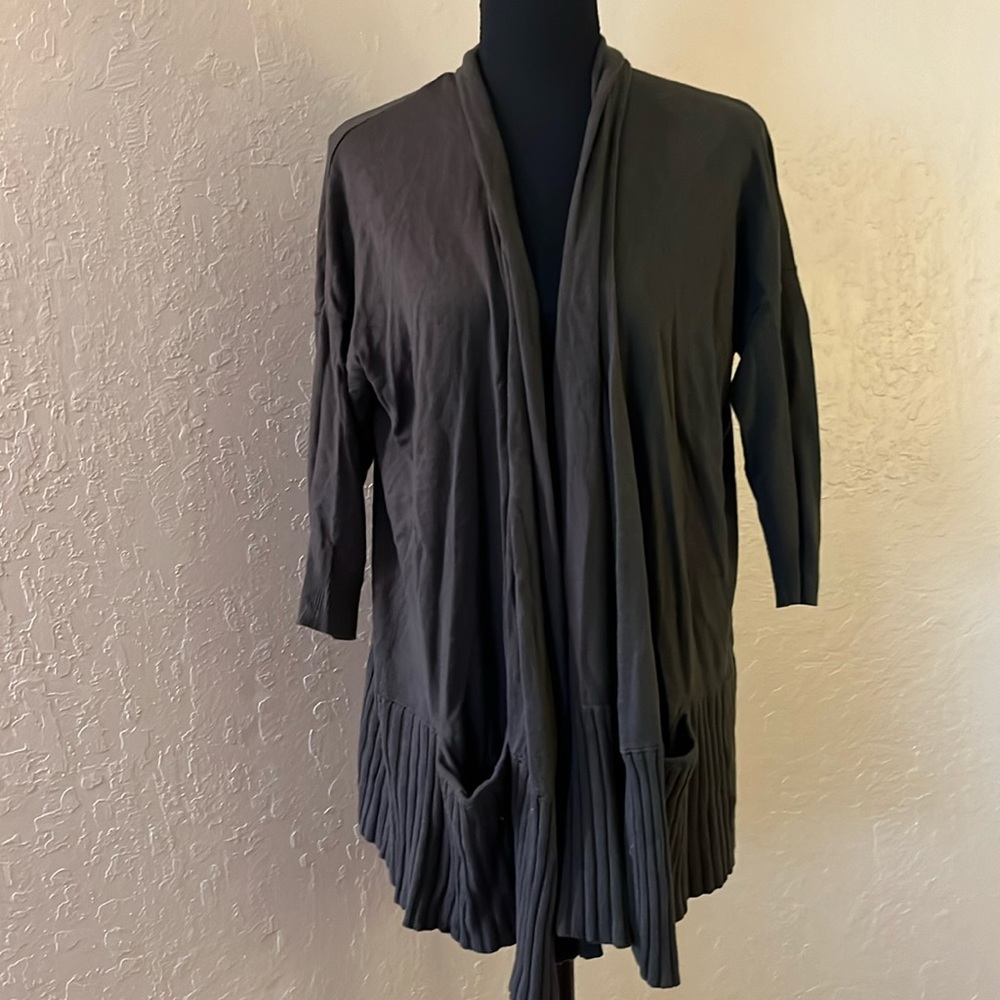 Michael Kors Dark Gray Open‎ Front Duster Cardigan